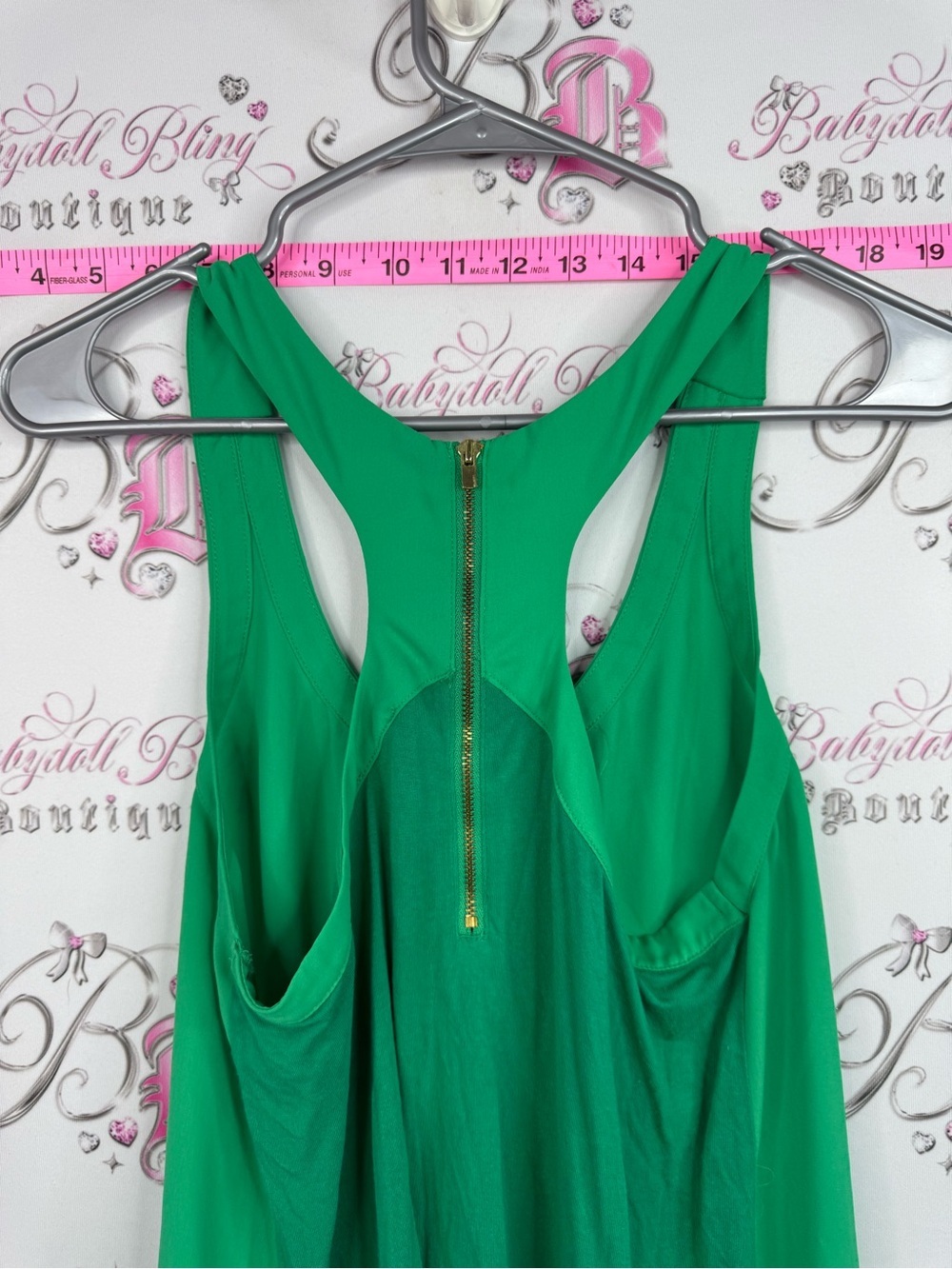 Express Green Racerback Tank with Zip Back - Picture 3 of 11